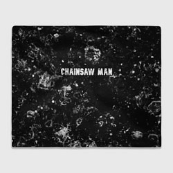 Плед флисовый Chainsaw Man black ice, цвет: 3D-велсофт