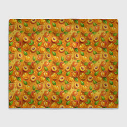 Плед флисовый Сочные сладкие абрикосы паттерн, цвет: 3D-велсофт