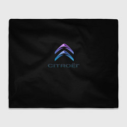 Плед флисовый Citroen logo neon, цвет: 3D-велсофт