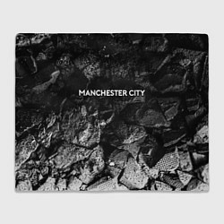 Плед флисовый Manchester City black graphite, цвет: 3D-велсофт