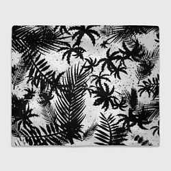 Плед флисовый Чёрно белые пальмы, цвет: 3D-велсофт