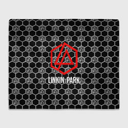 Плед флисовый Linkin park logo pattern, цвет: 3D-велсофт