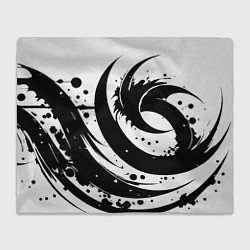 Плед флисовый Ai art black and white abstraction, цвет: 3D-велсофт