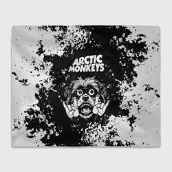 Плед флисовый Arctic Monkeys рок пес, цвет: 3D-велсофт