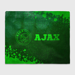 Плед флисовый Ajax - green gradient по-горизонтали, цвет: 3D-велсофт