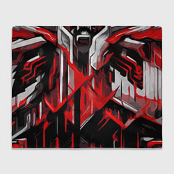 Плед флисовый Red and white abstraction on a black background, цвет: 3D-велсофт