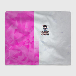 Плед флисовый Game over pink abstraction, цвет: 3D-велсофт