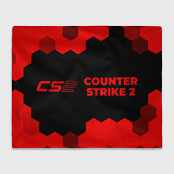 Плед флисовый Counter Strike 2 - red gradient по-горизонтали, цвет: 3D-велсофт