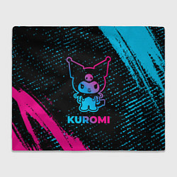 Плед флисовый Kuromi - neon gradient, цвет: 3D-велсофт