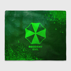 Плед флисовый Resident Evil - green gradient, цвет: 3D-велсофт