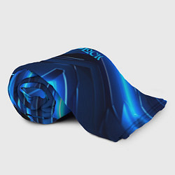 Плед флисовый Deadlock logo и синий неон, цвет: 3D-велсофт — фото 2