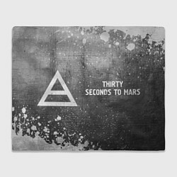 Плед флисовый Thirty Seconds to Mars - grey gradient по-горизонт, цвет: 3D-велсофт