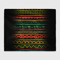 Плед флисовый Ethnic ornament on black, цвет: 3D-велсофт