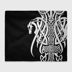 Плед флисовый Языческий кельтский орнамент тату, цвет: 3D-велсофт