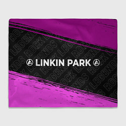 Плед флисовый Linkin Park 2024 rock legends по-горизонтали, цвет: 3D-велсофт