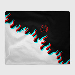 Плед флисовый Нирвана глитч огонь, цвет: 3D-велсофт