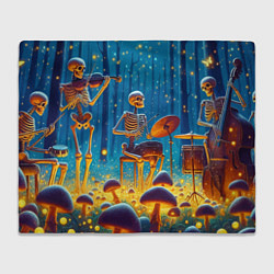 Плед флисовый Квинтет скелетов в сказочном лесу, цвет: 3D-велсофт