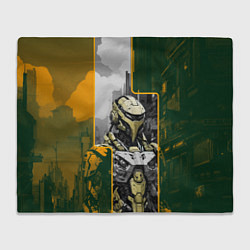 Плед флисовый Футуристичный боевой андроид, цвет: 3D-велсофт