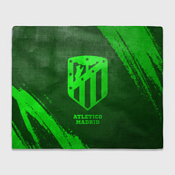 Плед флисовый Atletico Madrid - green gradient, цвет: 3D-велсофт