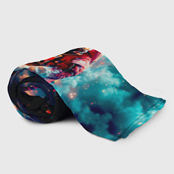 Плед флисовый Космонавт с ёлкой в космосе, цвет: 3D-велсофт — фото 2