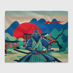 Плед флисовый Ретро самурай, цвет: 3D-велсофт