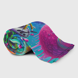 Плед флисовый Рик в космической лодке - сюрреализм, цвет: 3D-велсофт — фото 2