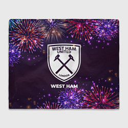 Плед флисовый Праздничный West Ham, цвет: 3D-велсофт