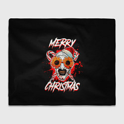 Плед флисовый Merry Christmas Terrifier, цвет: 3D-велсофт