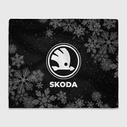 Плед флисовый Снежный Skoda, цвет: 3D-велсофт