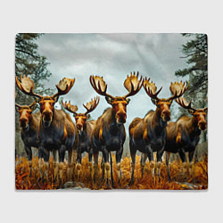 Плед флисовый Лоси, цвет: 3D-велсофт