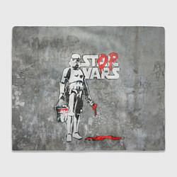Плед флисовый Banksy - stop wars, цвет: 3D-велсофт