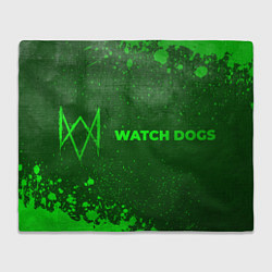 Плед флисовый Watch Dogs - green gradient по-горизонтали, цвет: 3D-велсофт