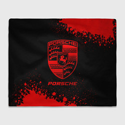 Плед флисовый Porsche - red gradient, цвет: 3D-велсофт