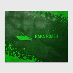 Плед флисовый Papa Roach - green gradient по-горизонтали, цвет: 3D-велсофт