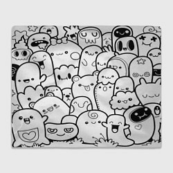 Плед флисовый Doodle monsters, цвет: 3D-велсофт