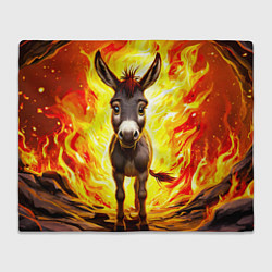 Плед флисовый Ослик в огне, цвет: 3D-велсофт