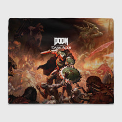 Плед флисовый Doom slayer Doom the dark ages, цвет: 3D-велсофт