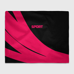 Плед флисовый Sport чёрно-розовый двуцветный, цвет: 3D-велсофт