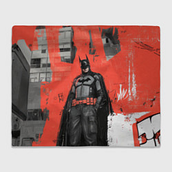 Плед флисовый Бэтмен граффити на стене, цвет: 3D-велсофт