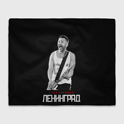 Плед флисовый Ленинград - Сергей Шнуров, цвет: 3D-велсофт