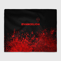 Плед флисовый Evangelion - red gradient посередине, цвет: 3D-велсофт