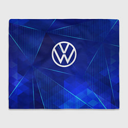 Плед флисовый Volkswagen blue poly, цвет: 3D-велсофт