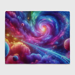 Плед флисовый Neon space fantasy, цвет: 3D-велсофт