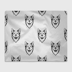 Плед флисовый Голова собаки, цвет: 3D-велсофт