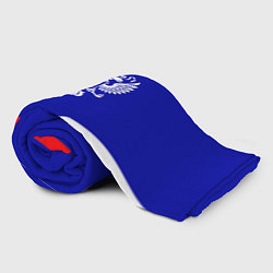 Плед флисовый Герб Российского государства синий, цвет: 3D-велсофт — фото 2