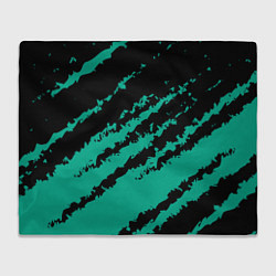 Плед флисовый The color is black and turquoise, цвет: 3D-велсофт