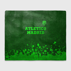 Плед флисовый Atletico Madrid - green gradient посередине, цвет: 3D-велсофт