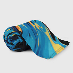 Плед флисовый Синяя волна из красок, цвет: 3D-велсофт — фото 2