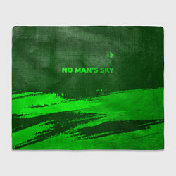 Плед флисовый No Mans Sky - green gradient посередине, цвет: 3D-велсофт