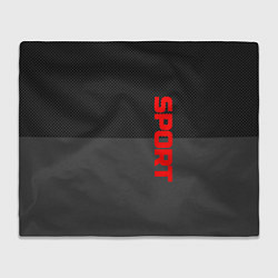 Плед флисовый Sport красными на сером, цвет: 3D-велсофт